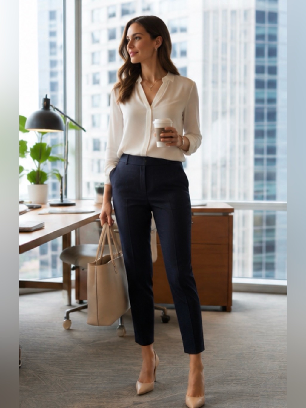 Banana Republic High-Waist Textured Ankle Pants | Career Chic Trouser